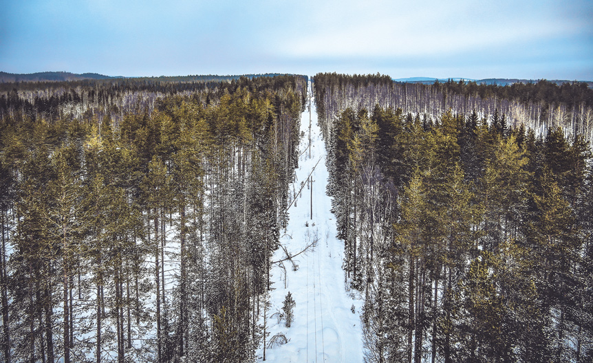 sähkölinja talvi